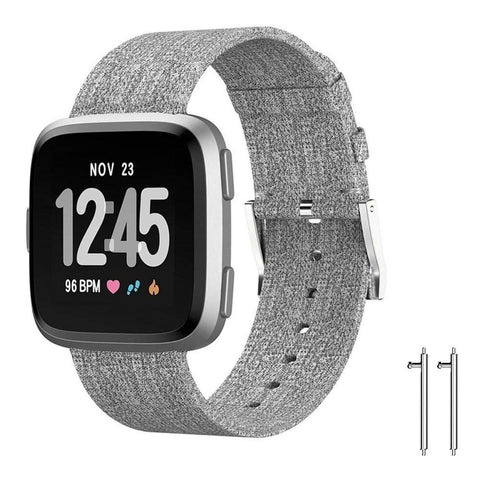 Welltin Bands Compatible with Fitbit Versa/Fitbit Versa Lite for Women Men, Breathable Woven Fabric Strap, Quick Release, Adjustable Replacement Wristband for Fitbit Versa Smart Watch