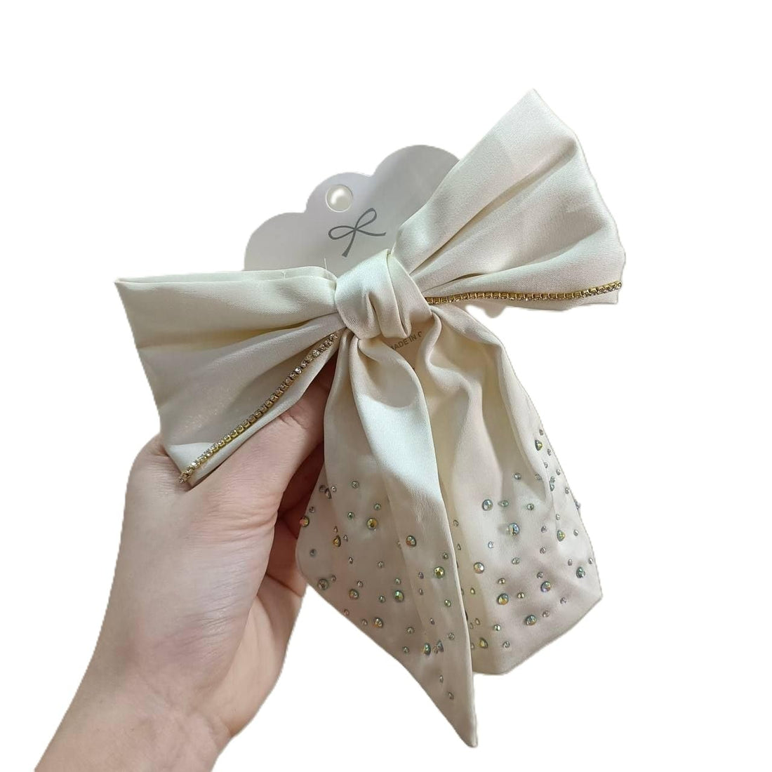 Fashion Bow Big Beak Bow - Practical Hold and Touch of Style (White)