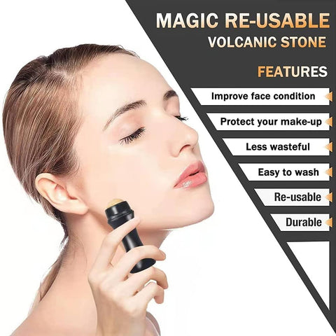 Oil-Absorbing Face Roller,Oily Skin Control Roller,Reusable Face Roller Skin Care Facial Skin Care Tools - Multicolor-1PC