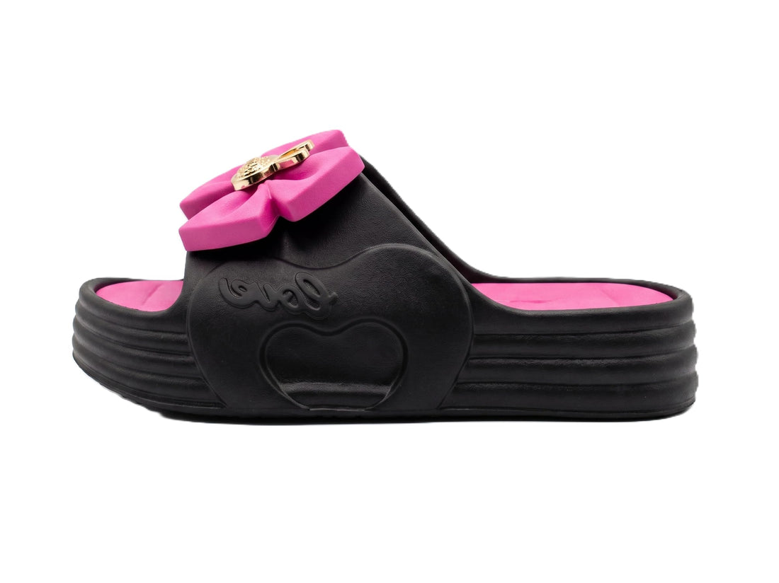 Project Z Women's Slipper "Faraha" Pure EVA High Sole - Ultra Comfortable Medical Women's Slippers with Rose and Gold Accessory - Home and Beach [Fuchsia/Brown/Pink]