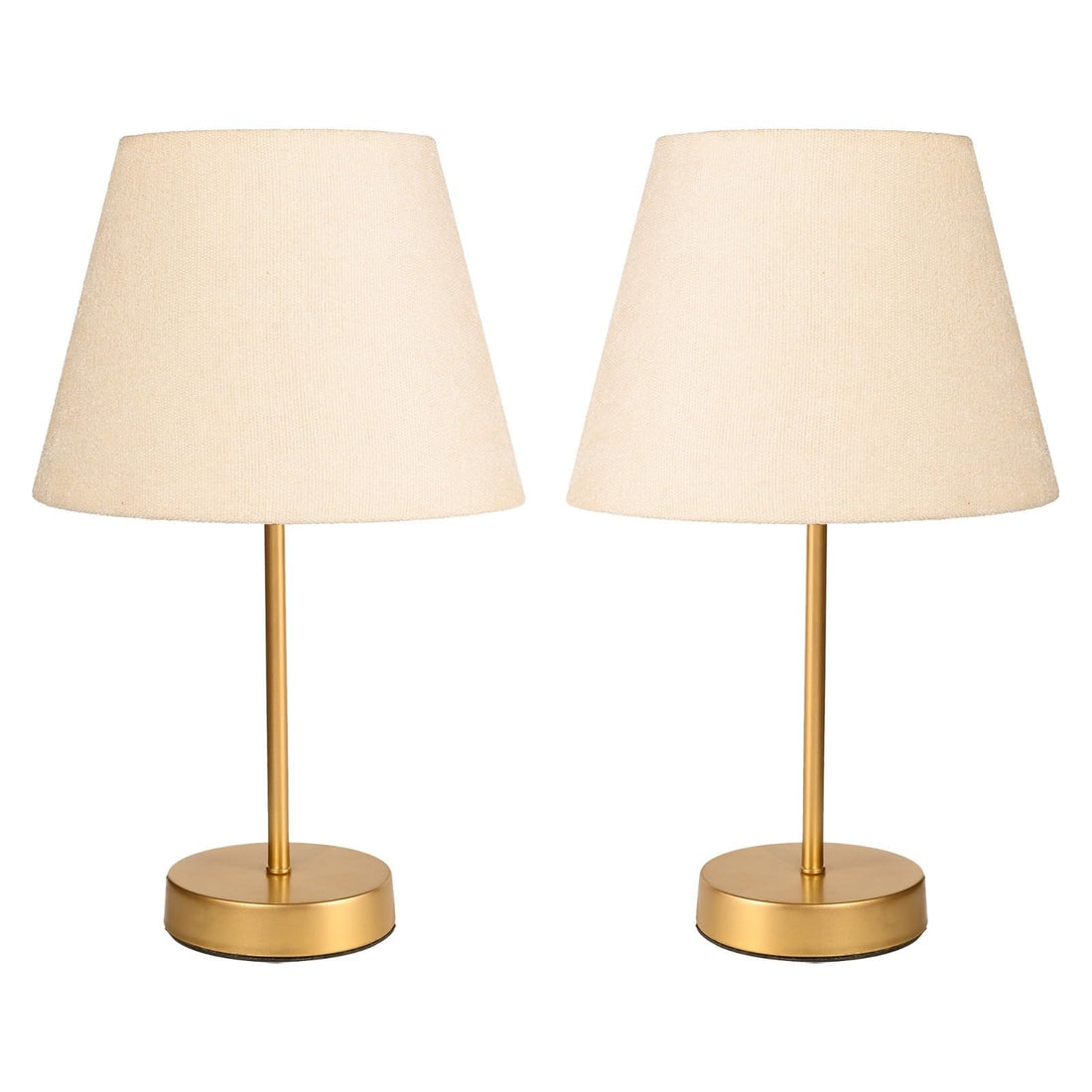 El Rawda Set of 2 Elegant Table Lamps with Unique Fabric Shades, Stylish Metal Base for Bedroom, Living Room, or Office Décor