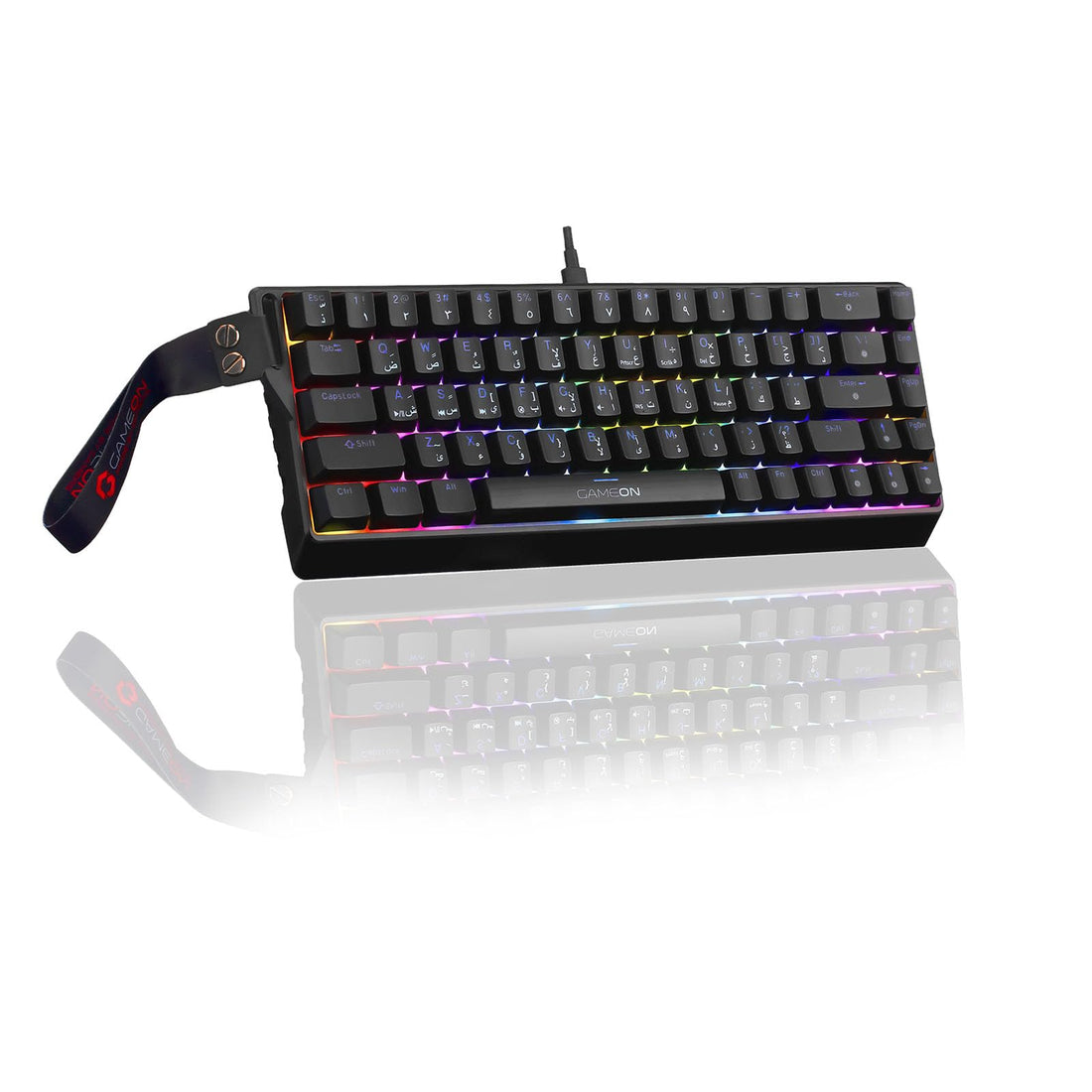 GAMEON MAGPRO GOMG1K8-RS 60% RGB Magnetic Mechanical Keyboard – Wired, Outemu Peach Crystal Pink Switch, Hot-Swappable, 68-Key, Full Anti-Ghosting, Software Customization, Wrist Strap