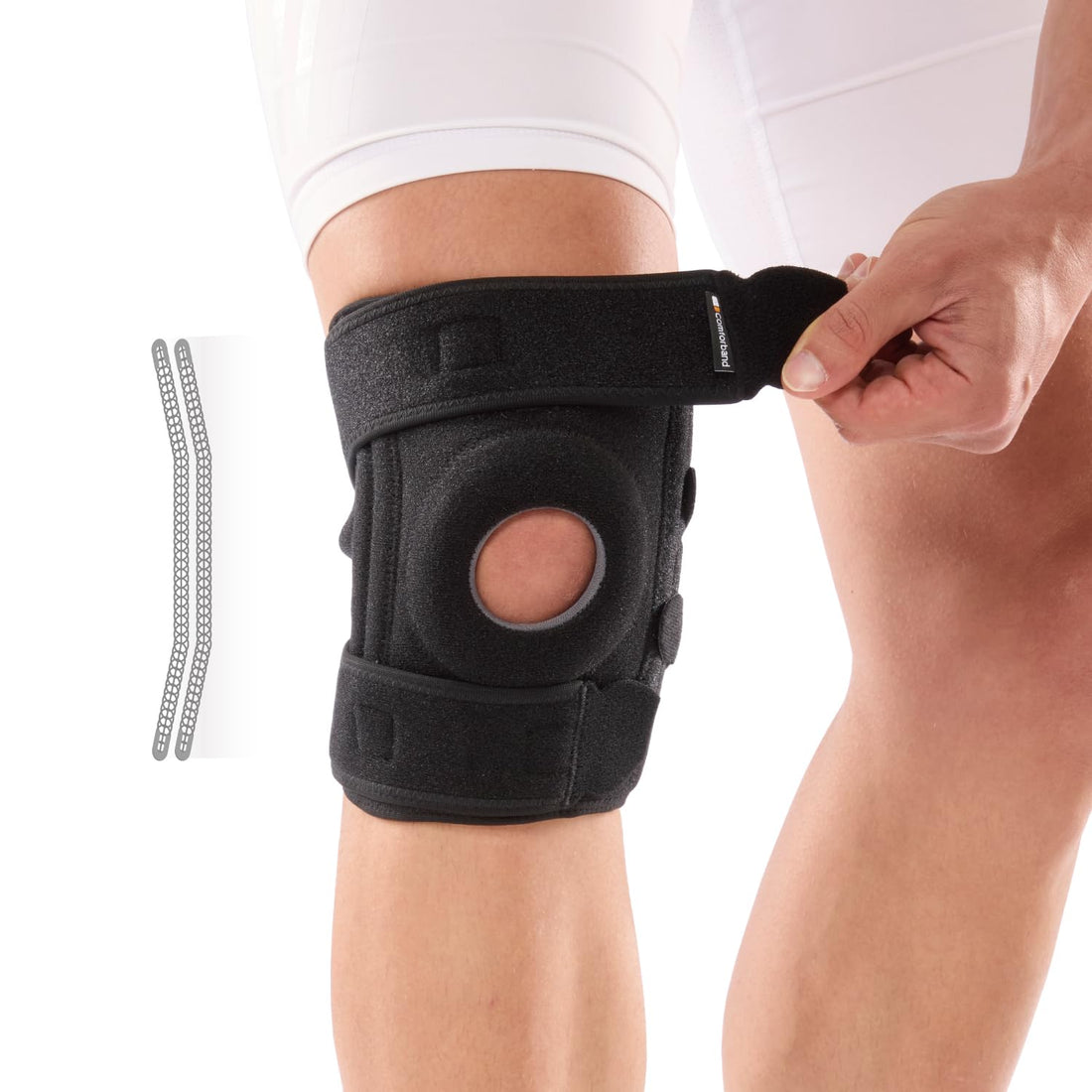 Comforband Adjustable Knee Brace Support, with Side Stabilizer – Patellar Tendon Support for Knee Pain, Arthritis, Injury Recovery, Running, Workout - Adjustable Compression Knee Brace for Men & Women