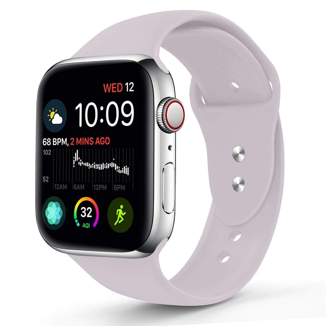 Sport Band Compatible With Apple Watch 42MM 44MM, Soft Silicone Replacement Strap Compatible For Apple Watch Series 4/3/2/..., Unisex