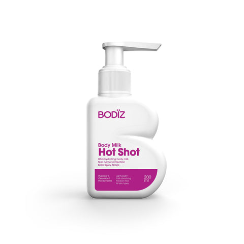 Body Milk Hot Shot with Coconut Oil, Hyaluronic Acid and Ceramides, Lightweight Moisturizer, 200 ml