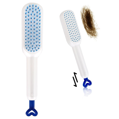 Telescopic Comb Telescopic Curly Hair Brush, Telescopic Self-cleanin Brush, Anti-Static Massage Comb, No Tangles, Styling Brush for Detangling, Portable Hair Brush For All Hair Types(White)