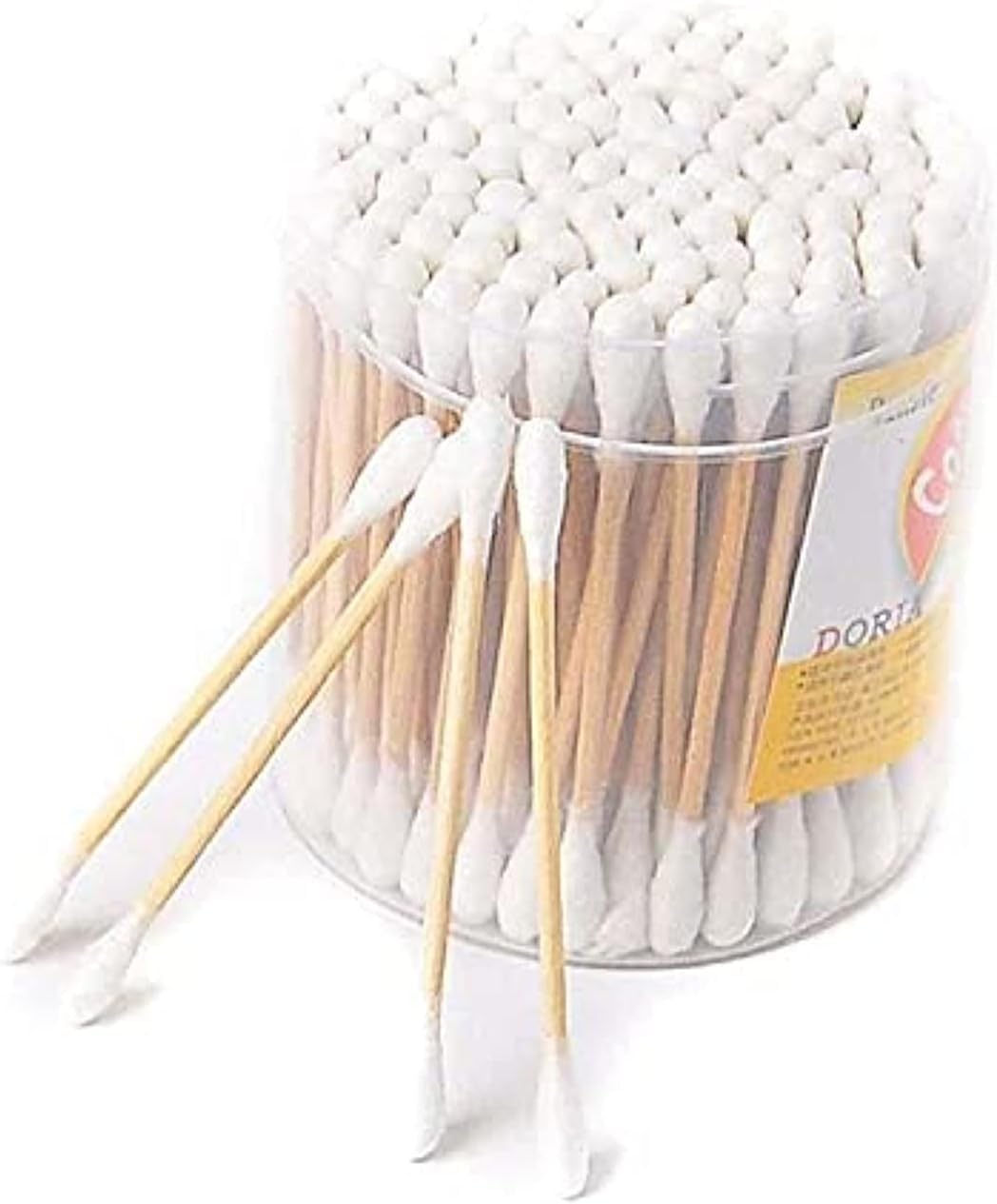 100Pcs Wooden Bamboo Sticks cotton Ear Buds Package design may vary