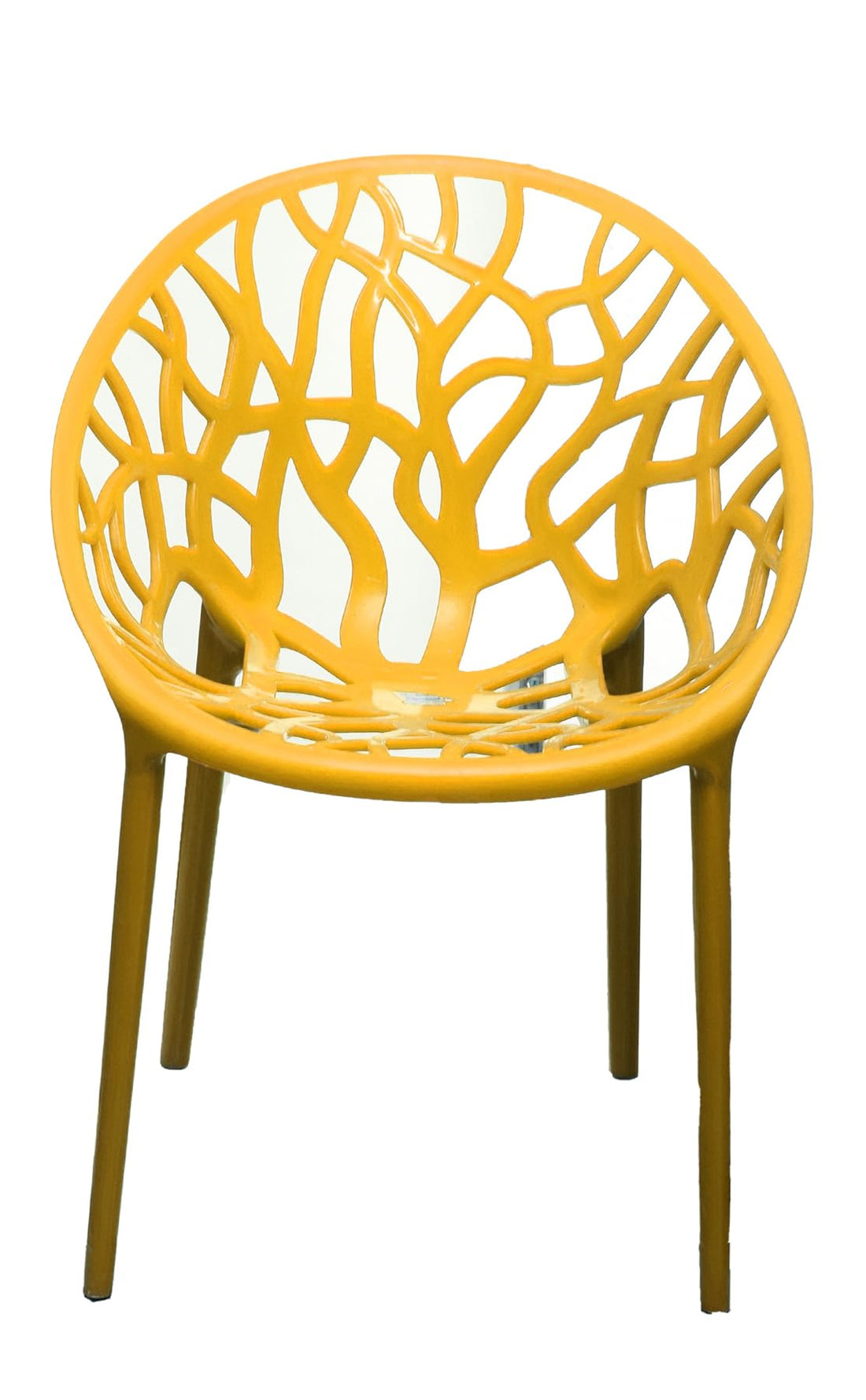 Leaves Plastic Chair, Large Size - Orange