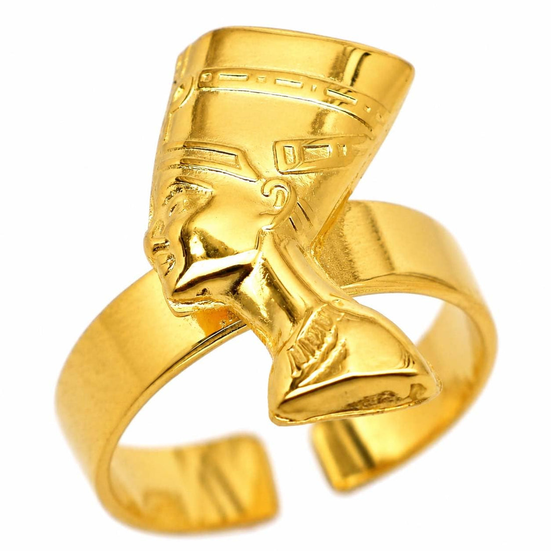 immatgar pharaonic Nefertiti ring jewelery ancient Egyptian souvenirs gifts from Egypt for Women birthday (Gold platted)