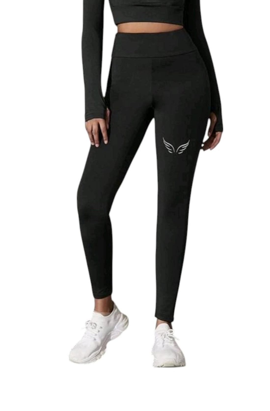 MEZA Women's Black High Waist Pants Fashion Side Stripe Workout Yoga Pants