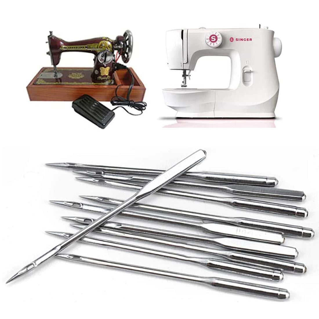 Sewing Machine Needles Universal Regular for Singer Brother Janome Sewing Machine (HA - Sliver - 10 Pcs)
