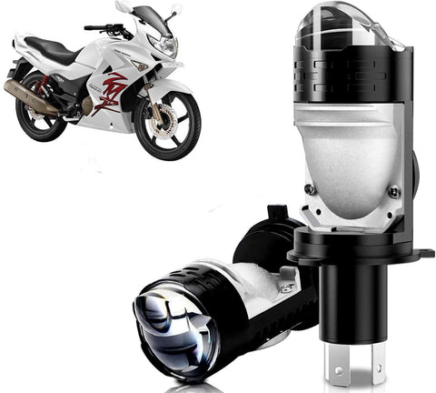 Auto Pearl H4 LED Projector Lens Motorcycle Headlight Bulbs 12V 8000LM Bulb H4 CSP Chip High/Low Beam, 45W-55W Canbus Turbo, 6000K White Light compatible with Karizma_ZMR (Pack of 1)