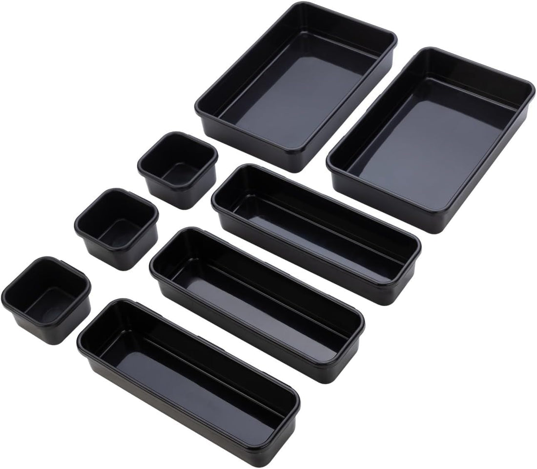Circle M 8-Piece Plastic Drawer Organizer Trays: Versatile Vanity & Desk Storage Bins