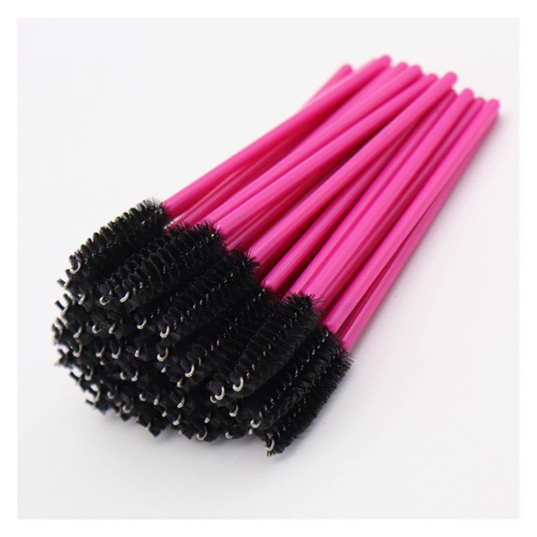 yaoqijie 1000pcs Disposable Portable Nylon Eyelash Brush, Eyelash Curler Powder Wand Rose Red Stick Makeup Brush Eyebrow Comb lasting (Handle Color : Green)