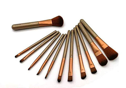 12 Pieces Makeup Brush Set Professional Bamboo Handle Premium Synthetic Kabuki Foundation Blending Blush Concealer Eye Face Liquid Powder Cream Cosmetics Brushes