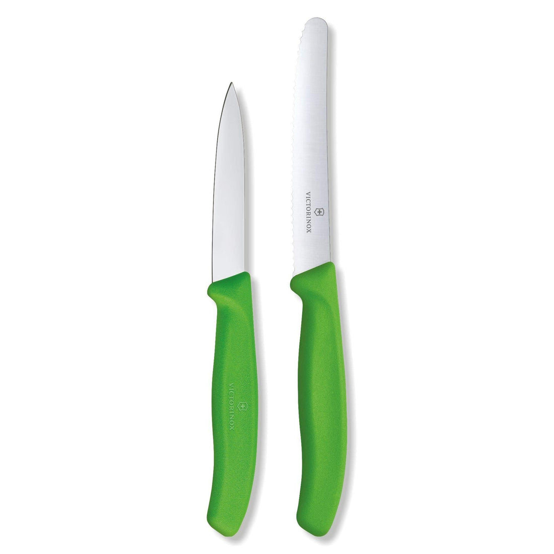 Happy Home Ceramic Salad Knife Set 2-Pieces, Green/White