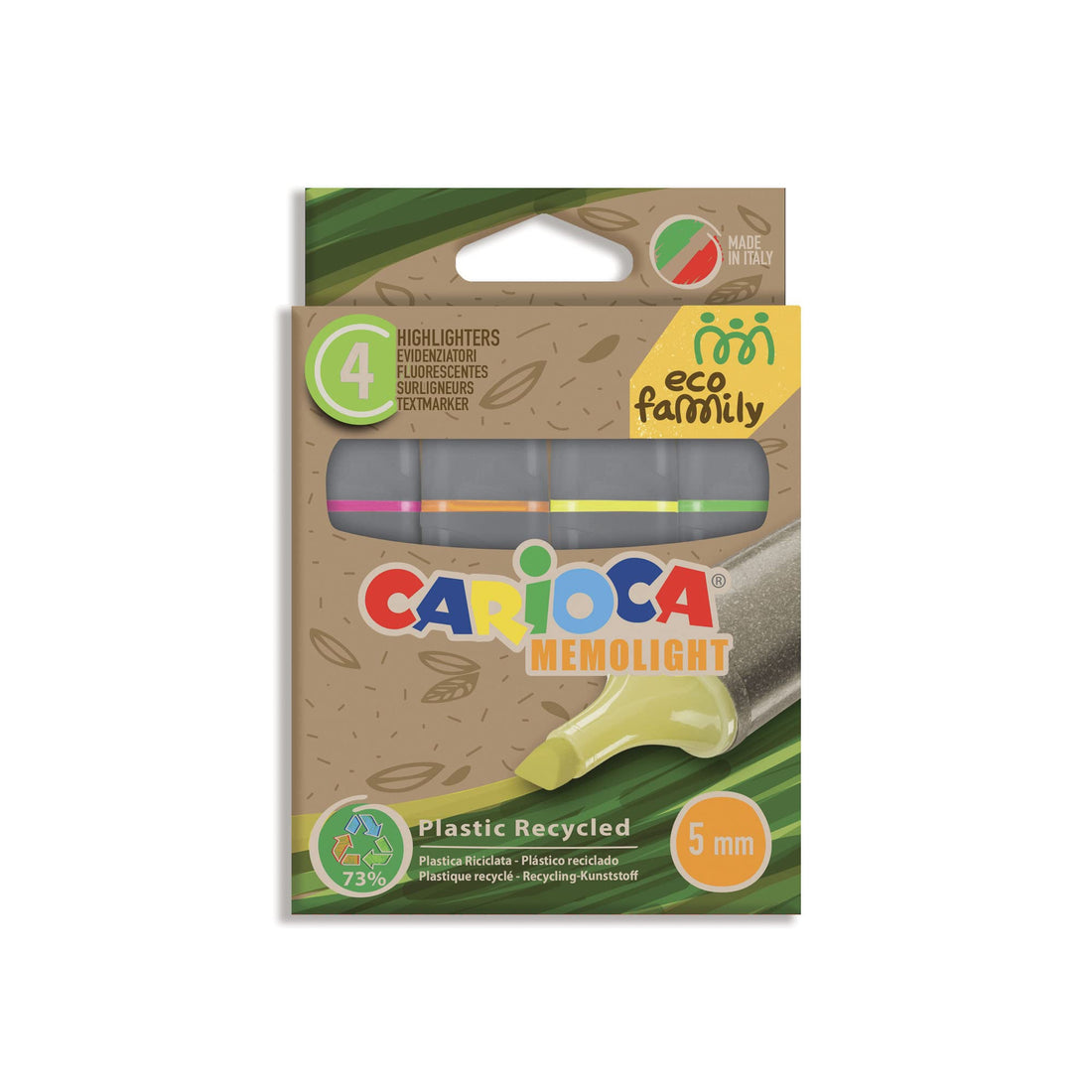 Carioca Eco Family Highlighter Markers Set of 4