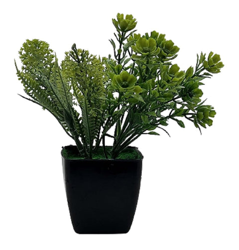 Deer Rose Small Artificial Plants with Vases for Outdoor Home Bedroom Livingroom Decorations - 1pcs - black color