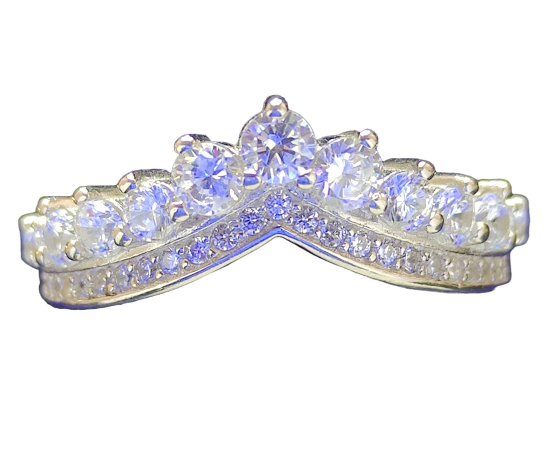 • Women's 925 Swiss Silver White Gold Plated Genuine Cubic Zirconia Ring Globally Nicknamed Little Princess Ring
