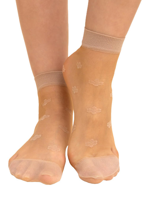 Charmaine Ankle-High Sheer and Patterned Socks for Women