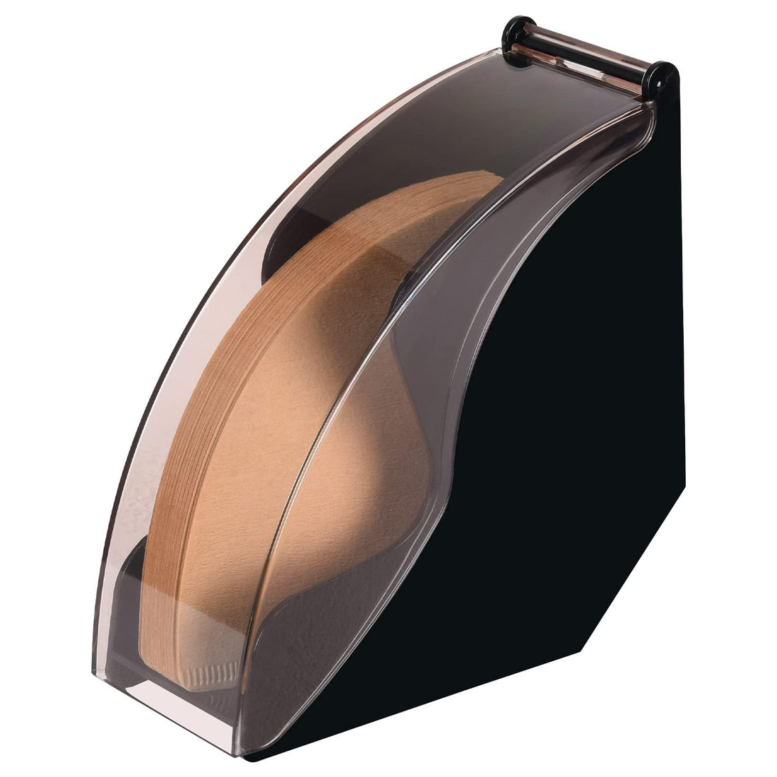 Coffee Filter Paper Holder,Cone Filter Paper Box with Dustproof Coffee Filter Dispenser Container Storage Rack Dust Proof Countertop Dispenser Stand (black)