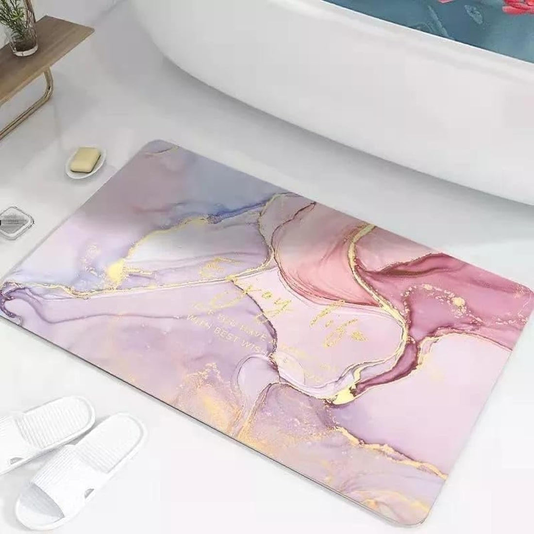 Super Absorbent Bath Mat Quick Drying, Bathroom Rug, Non-slip Entrance Doormat, Nappa Skin Floor Mats, Toilet Carpet, Home Decor (Pink)