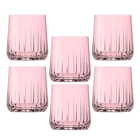 Pasabahce Nova Short Cup Set of 6 cups (315ml) For Cold Drinks and Water - Pink