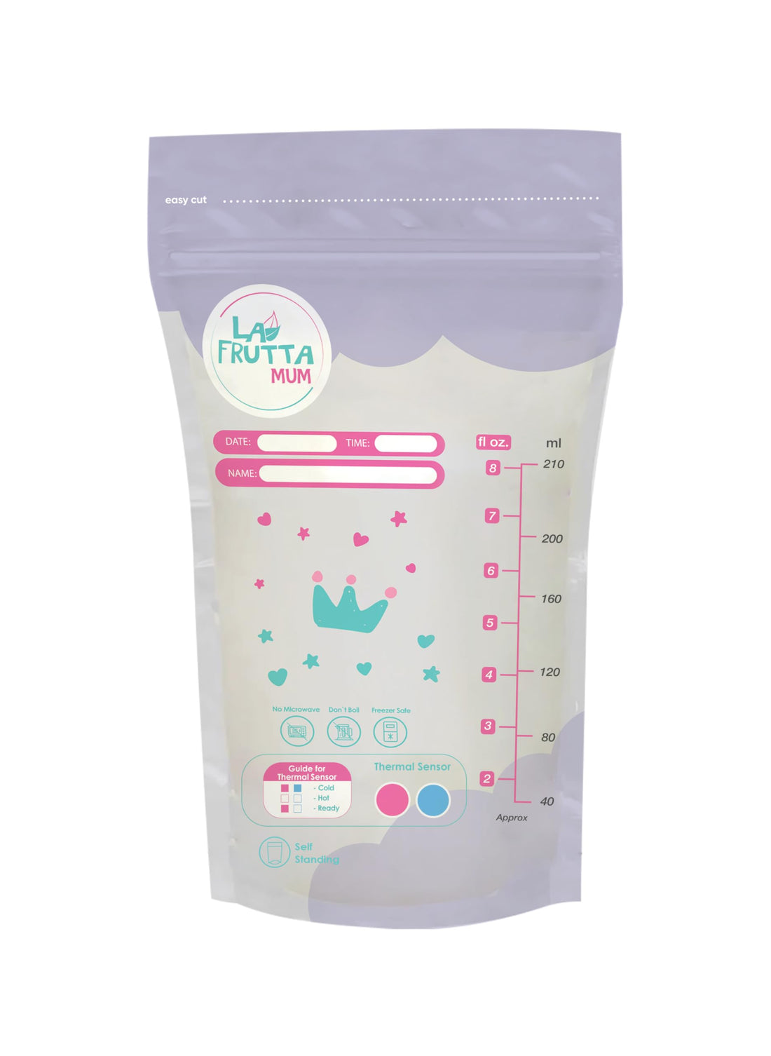 Premium Breastmilk Storage,Bags 210ml,Pre-Sterilized.,Leak proof,Freezer safe,Double zip lock. (210, 25, Piece)