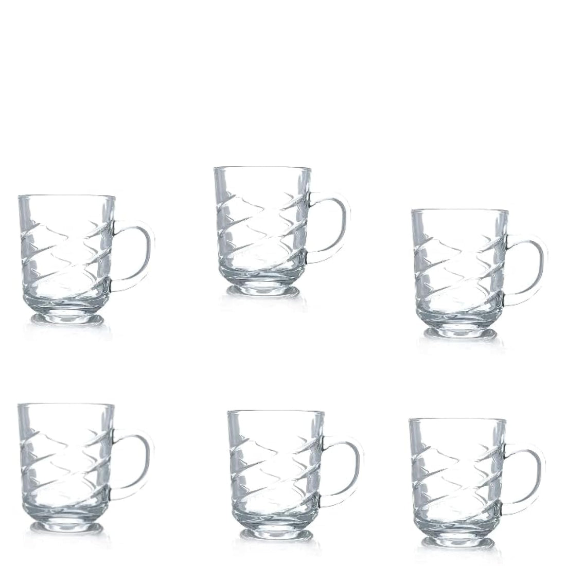 Portal Mug for tea or coffee, one piece, strong and durable glass Set Of 6