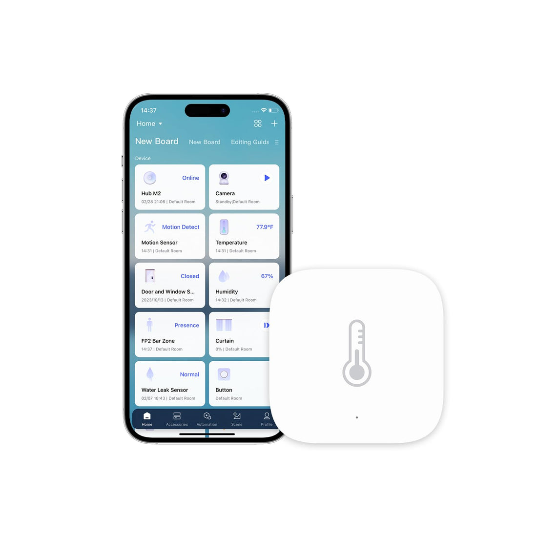 Aqara Temperature and Humidity Sensor, REQUIRES AQARA HUB, Zigbee, for Remote Monitoring and Home Automation, Wireless Thermometer Hygrometer, Compatible with Apple HomeKit, Alexa, Works with IFTTT