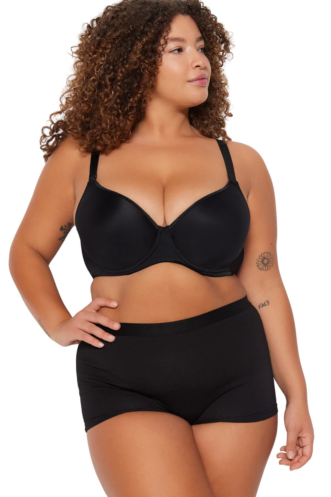 Trendyol Woman 2-Pack Black-Skin Boxer Briefs TBBSS23CM00025 Plus Size Panties