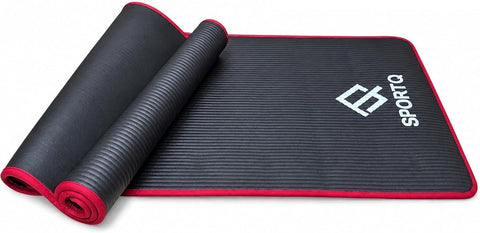 SportQ Yoga Mat Non Slip Eco Friendly NBR Material 10mm Thick High Density Anti-Tear Pilates Mat with Carrying Strap for Yoga, Pilates, Gymnastics - 183cm x 63cm x 1cm
