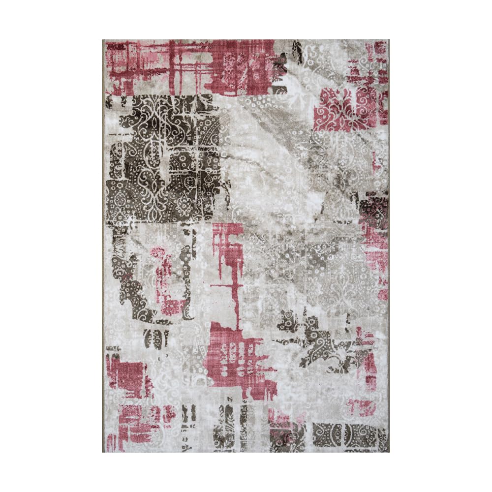 Mac Carpet Audi Rug Size 80x160cm - Pink & Beige Pattern