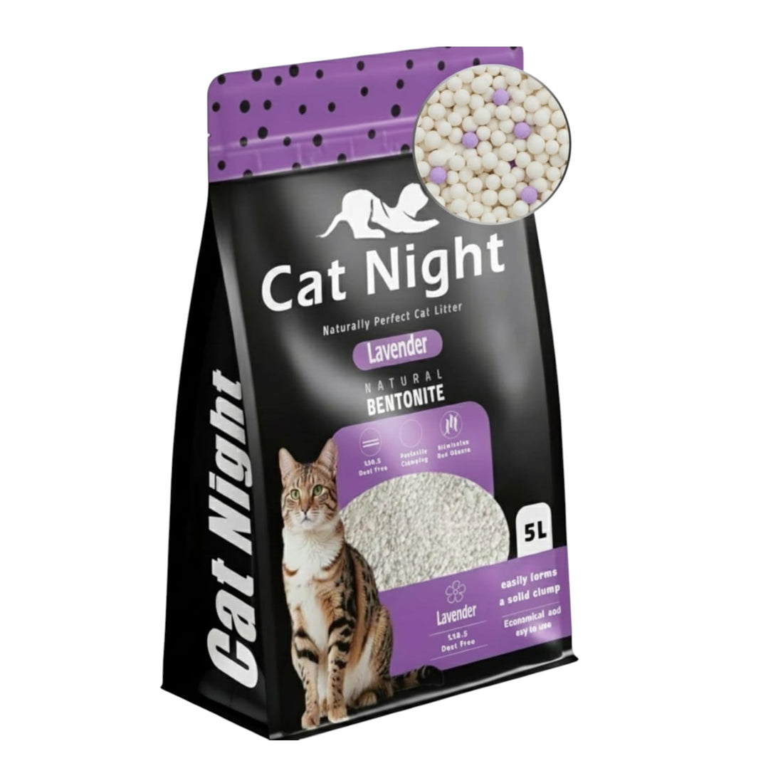 Cat night litter dust free 5 L (lavender)