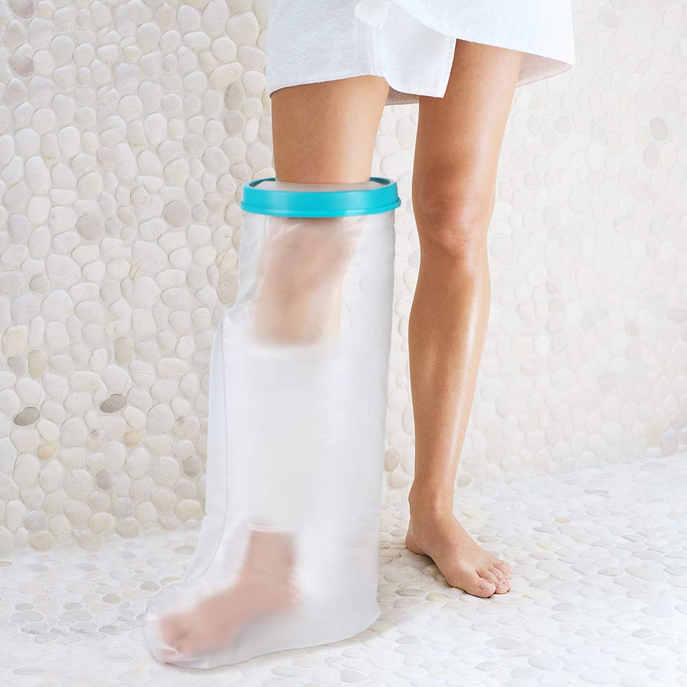 Yosoo Waterproof Leg Cast Cover for Shower, Adult Half Leg Cast Protector and Watertight Plastic Protection Reusable Seal for Broken Leg Knee Foot Ankle Wound -Adult Leg Size(24 Inches)