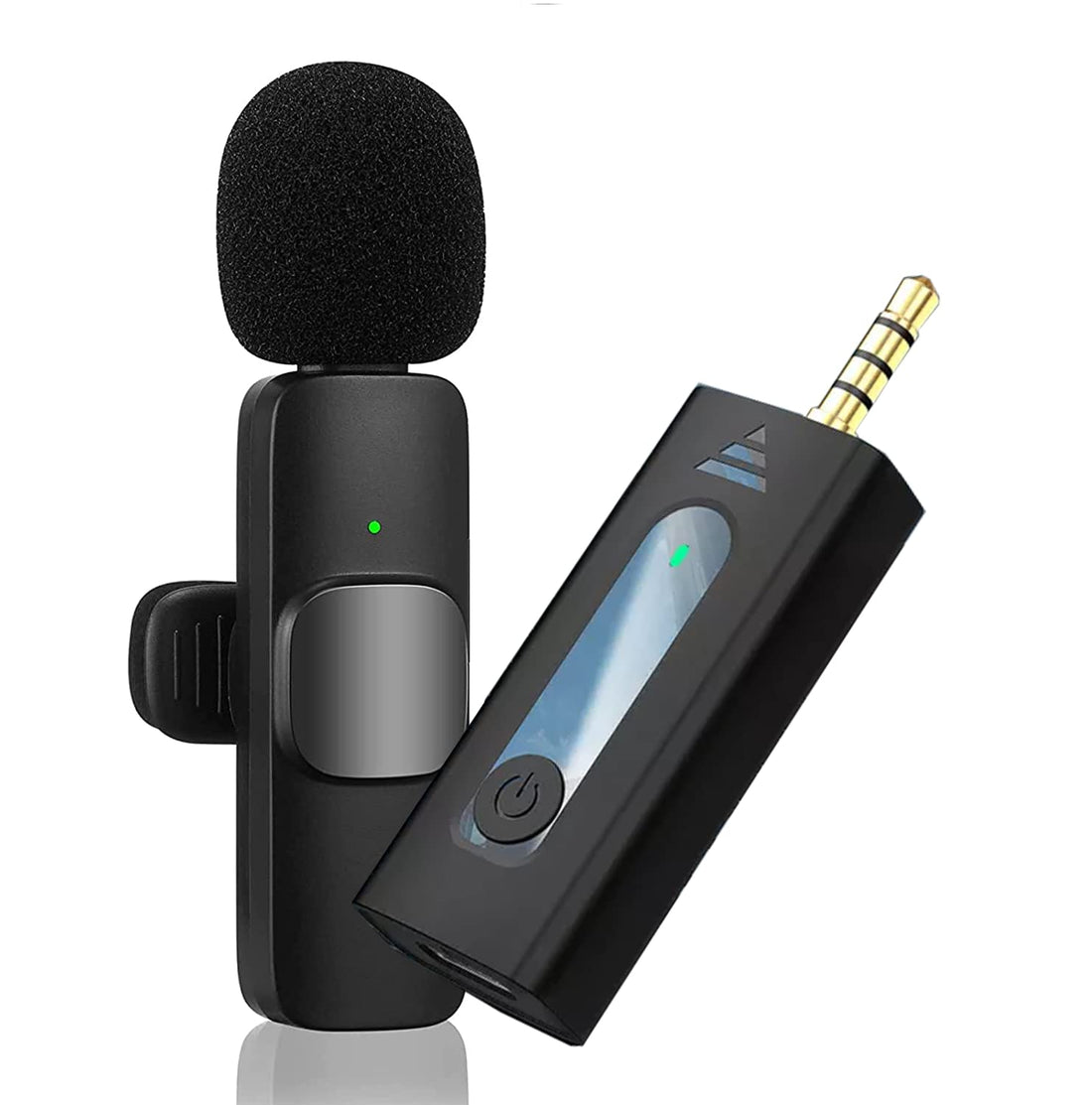 Careflection K-35 Wireless Collar Microphone Lapel Lavalier Omnidirectional Mic Plug and Play Mike for Vlogging Interview Live Streaming YouTube Compatible with BT Speakers, DSLR Camera,Black