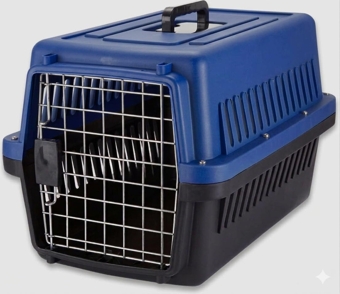Travel Box for Small Pets with Excellent Ventilation – Comfortable & Lightweight Flight Approved Travel Bag for Cats & Dogs – Ideal for Transport, Picnic, and Trips (Blue)