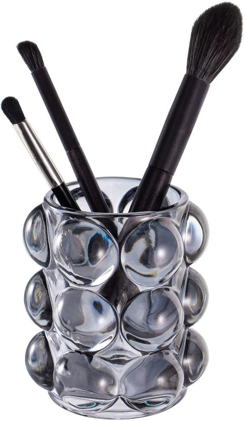 Vetelly Bubble Cup Makeup Brush Holder - Glass Storage Jar for Makeup Brushes - Multipurpose - 1 Piece (Random Color)