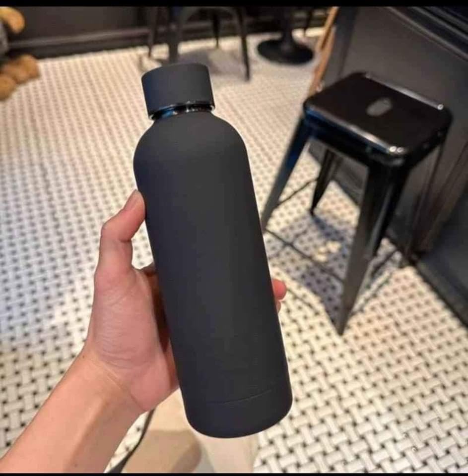 500ml Insulated Water Bottle, Modern Double Wall Sports Kettle Stainless Steel Water Bottle, Reusable BPA Free Thermal Insulated Water Bottle - Black, Mix