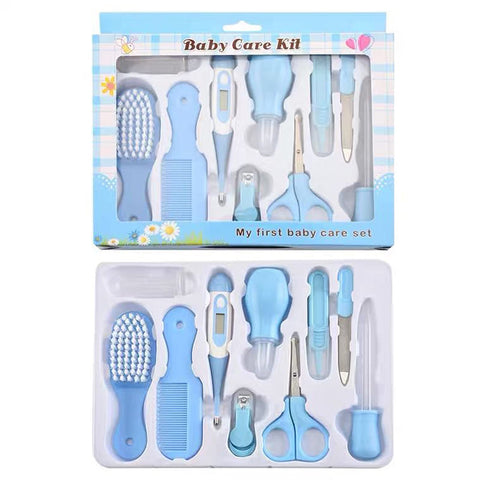 Baby Nail Kit 10-In-1 Baby Grooming Kit,Anti-Shear Flesh Design Baby Nail Clippers, Scissor, Tweezer, Liquid Dropper, Nasal Aspirator, Baby Manicure Kit And Pedicure Kit For Newborn, Infant & Toddler