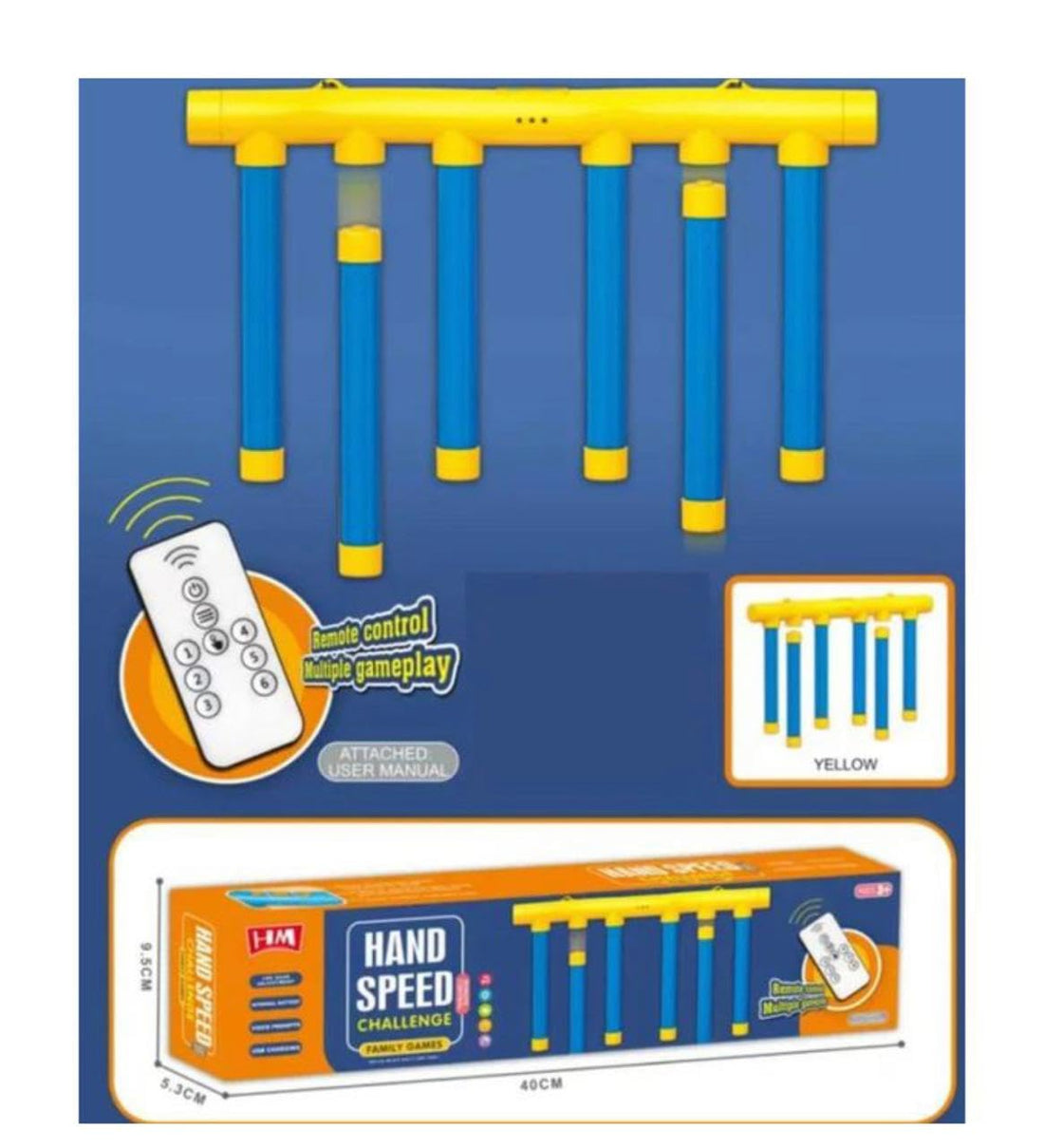 Hand Speed Challenge Toy, Pick Up Rails Speed Rods Development Reaction and Motor Coordination Portable 40 * 9 * 5cm