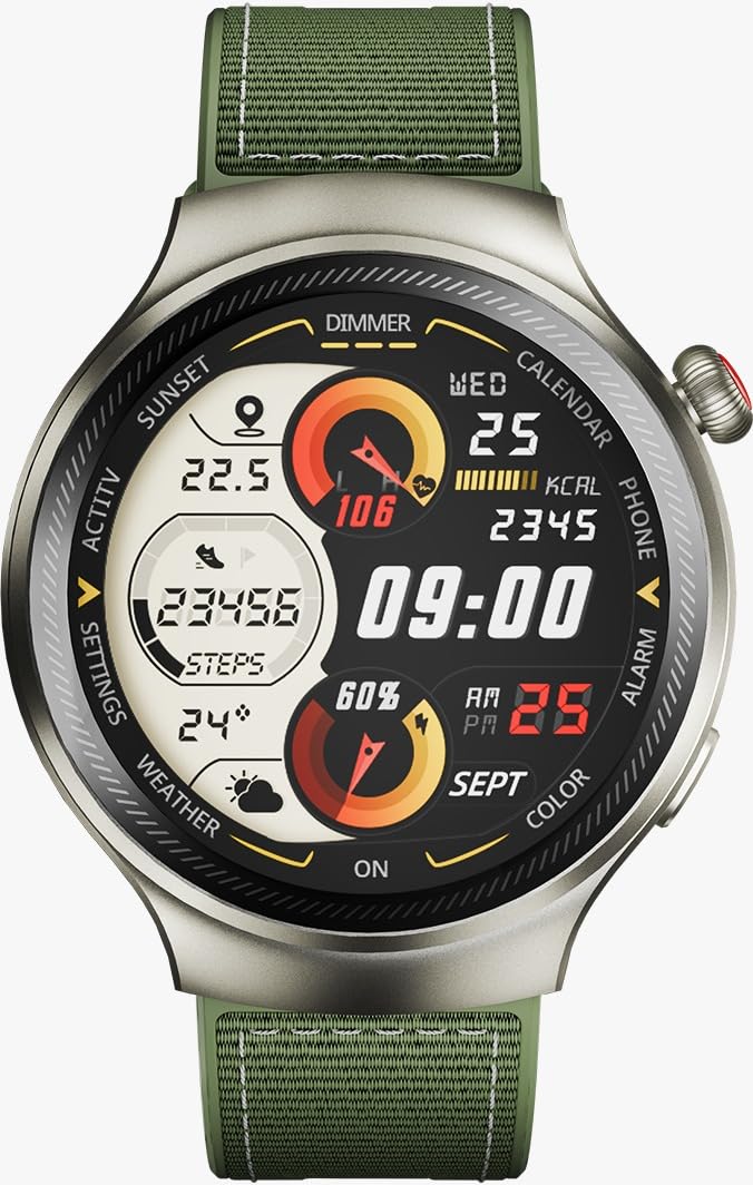 Itel Smartwatch Edge R1 Pro (ISW-O43) designed for fitness enthusiasts, professionals, and adventurers. 1.43-inch AMOLED HD display, 466x466 resolution, IP68,12 Months Warranty, Shine Gold
