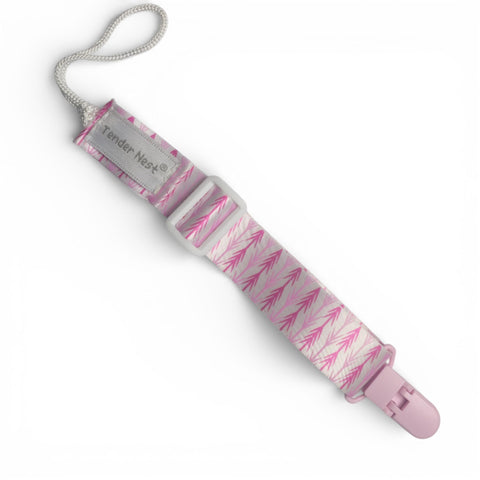 Adjustable Arows Pattern Satin Pacifier Clip for 0-2 Years Baby Girls