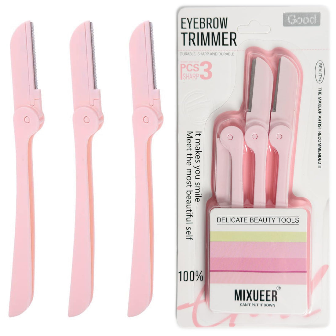 Mixueer - Eyebrow & Face Trimmer, Set Of 3 Pieces, Sharp & Durable, For Home Use