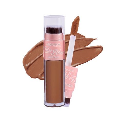 Monaya S007 Liquid Blush – Naturally Radiant Color to Enhance Cheeks, Lightweight Silky Formula Easy to Blend, Buildable from Soft Flush to Bold Look, Long-Lasting Without Caking or Fading (S205)