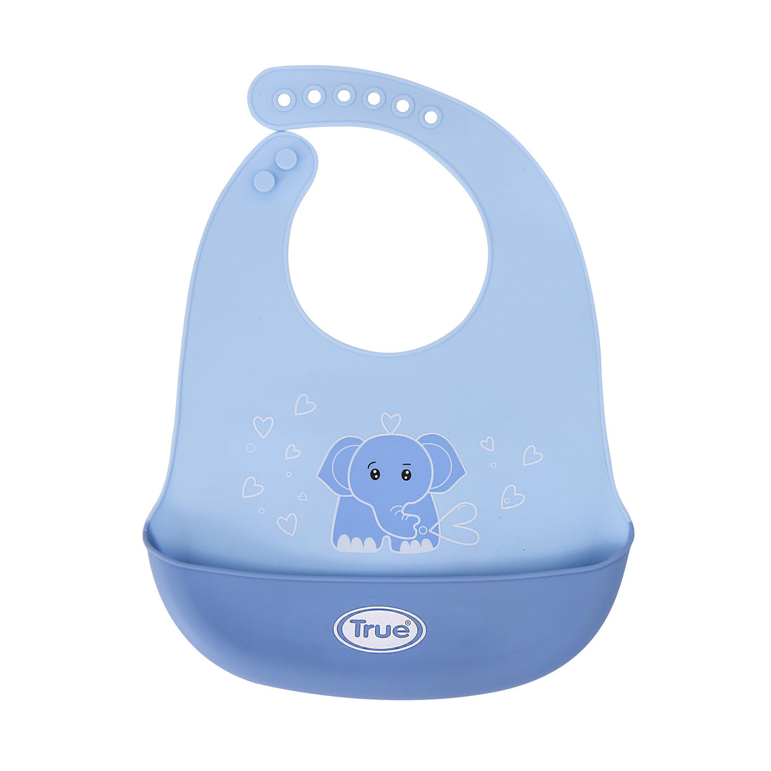 True Gold Silicon bib 2 colors with pouch-BLUE