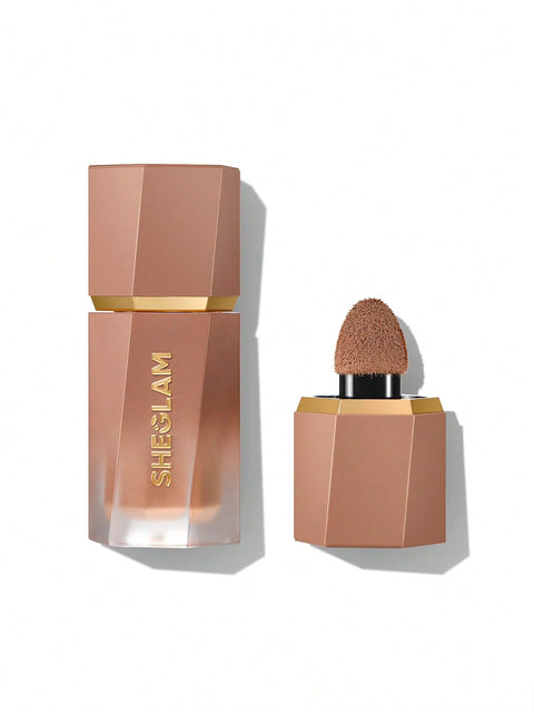 Sheglam Sun Beam Matte Liquid Bronzer, Natural Long-Lasting Finish, Built-In Sponge Applicator (Golden Sun)