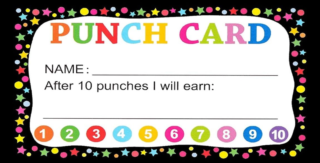24 Punch Cards, Student Awards Loyalty Cards, Incentive Loyalty Reward Card, Classroom Homework Business Kids Behavior Students Teachers (24 Cards)