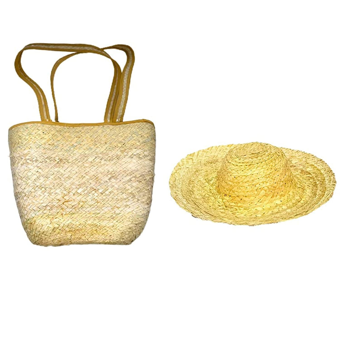 Egypt Antiques Handmade Natural Summer Wide Wicker Handbag (20in, 35cm, 12in)