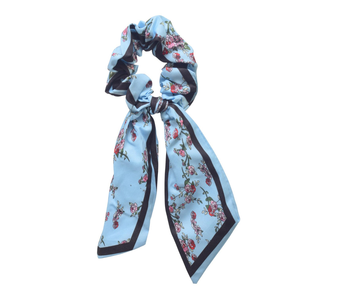 Daphne Satin Hair Scrunchie With Special Design For Girls - Blue Black